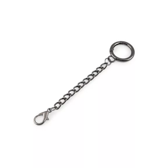 Lánc delfinkapocs és karabínerrel Ø20 mm - 2 nikkel fekete (1 db-os csomagolás) Lánc delfinkapocs és karabínerrel Ø20 mm - 2 nikkel fekete (1 db-os csomagolás)