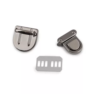 Tuck táska zár 26x31 mm - 2 nikkel fekete (20 szett)
