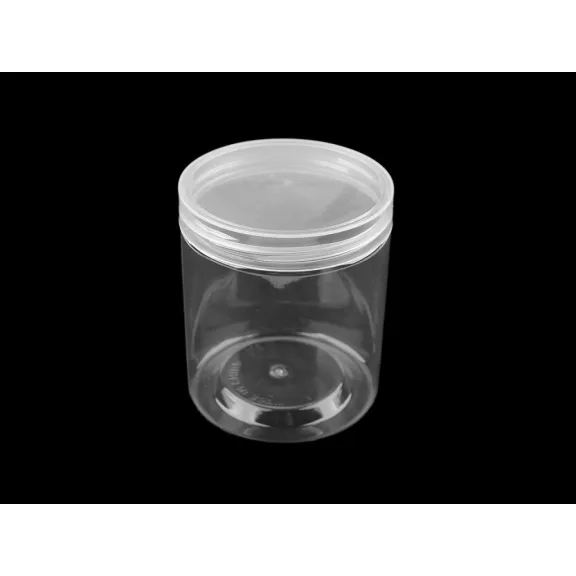 Széles szájú műanyag flakon csavaros kupakkal Ø7,4 cm - Transparent (2 db-os csomagolás) Széles szájú műanyag flakon csavaros kupakkal Ø7,4 cm - Transparent (2 db-os csomagolás)