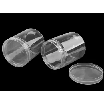   Széles szájú műanyag flakon csavaros kupakkal Ø7,4 cm - Transparent (10 db-os csomagolás)