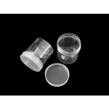   Széles szájú műanyag flakon csavaros kupakkal Ø5,6 cm - Transparent (4 db-os csomagolás)
