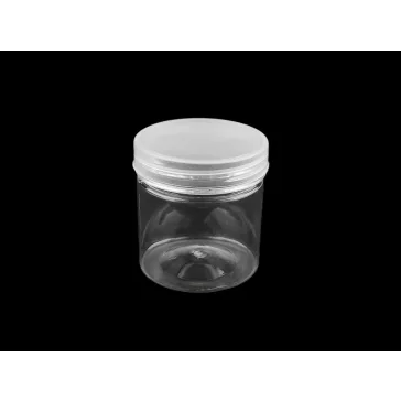   Széles szájú műanyag flakon csavaros kupakkal Ø5,6 cm - Transparent (16 db-os csomagolás)