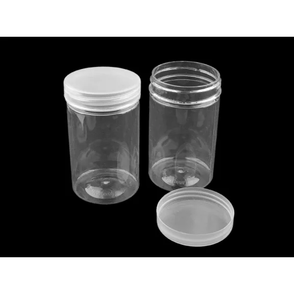 Széles szájú műanyag flakon csavaros kupakkal Ø5,6 cm - Transparent (4 db-os csomagolás) Széles szájú műanyag flakon csavaros kupakkal Ø5,6 cm - Transparent (4 db-os csomagolás)