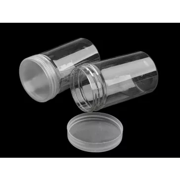   Széles szájú műanyag flakon csavaros kupakkal Ø5,6 cm - Transparent (4 db-os csomagolás)