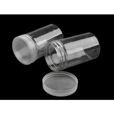   Széles szájú műanyag flakon csavaros kupakkal Ø5,6 cm - Transparent (16 db-os csomagolás)