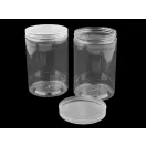 Széles szájú műanyag flakon csavaros kupakkal Ø8,5 cm - Transparent (2 db-os csomagolás)