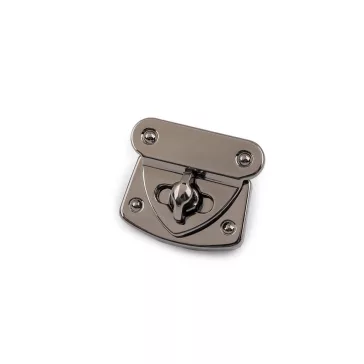 Fordító táska zár 36x30 mm - 3 nikkel fekete (10 szett)