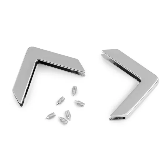 Fém táskasarok és kiegészítő csavarozható - 1 nikkel (2 szett) Fém táskasarok és kiegészítő csavarozható - 1 nikkel (2 szett)