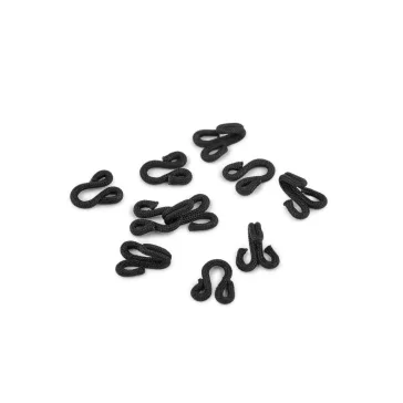   Bevont kapocs és szem méretek 10+10; 13+13; 17+17 mm - 2 (13 mm) fekete (60 pr)