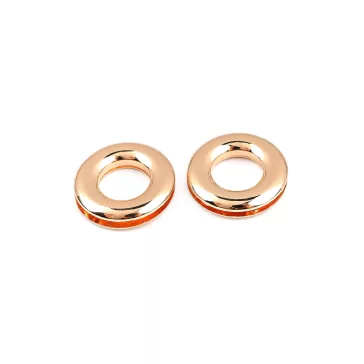   Csavaros fűzőkarikák táskafül készítéséhez belső Ø17 mm / ringli - 2 rózsaarany (10 db-os csomagolás)