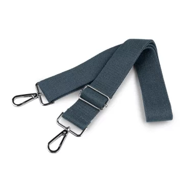   Táskapánt karabinerekkel 3,8 cm széles - 4 szürke (5 db-os csomagolás)