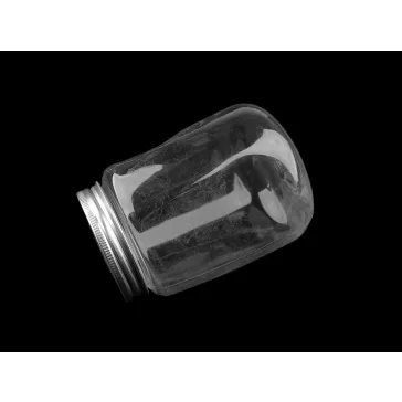   Műanyag tégely átlátszó, csavaros tetővel 2. osztály - 2 Transparent (2 db-os csomagolás)