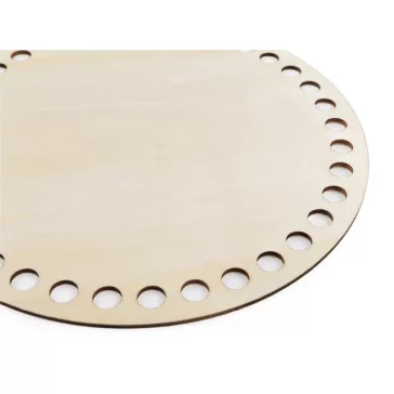   Horgolható fa táska / kosárka alap kör Ø20 cm - természetes világos (10 db-os csomagolás)