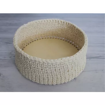   Horgolható fa táska / kosárka alap kör Ø20 cm - természetes világos (10 db-os csomagolás)