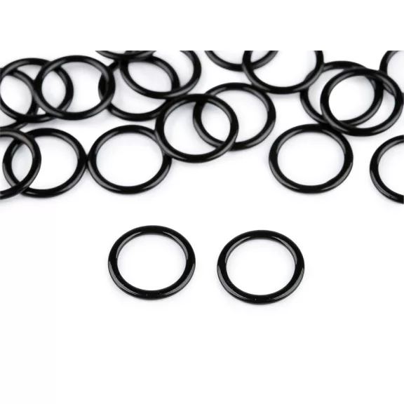 Lakkozott rövidítő és karika fehérneműre 10 mm - 2 fekete karika (20 db-os csomagolás) Lakkozott rövidítő és karika fehérneműre 10 mm - 2 fekete karika (20 db-os csomagolás)