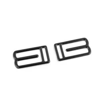   Fém csat / melltartó pánt összehúzó 10 mm-es kapocs - 3 fekete (100 db-os csomagolás)