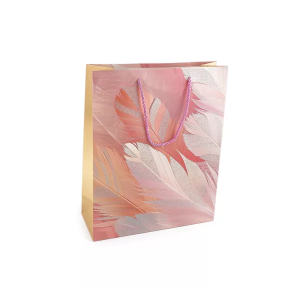 Ajándéktasak tollak csillámporral 26x32 cm - 2 púderrózsaszín (1 db-os csomagolás) Ajándéktasak tollak csillámporral 26x32 cm - 2 púderrózsaszín (1 db-os csomagolás)