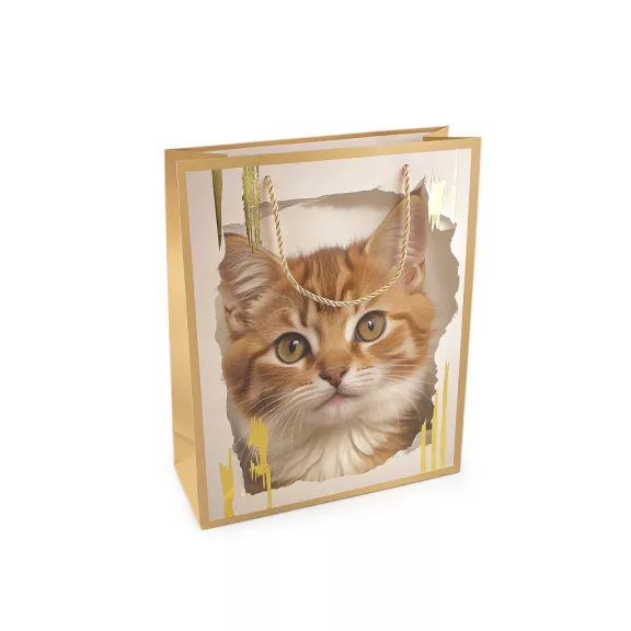 Ajándéktasak cicus 26x32 cm - 1 világos bézs arany (1 db-os csomagolás) Ajándéktasak cicus 26x32 cm - 1 világos bézs arany (1 db-os csomagolás)