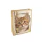 Ajándéktasak cicus 26x32 cm - 1 világos bézs arany (1 db-os csomagolás)