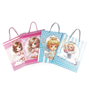   Ajándéktasak l angyal 26x32 cm - variáns készlet (12 db-os csomagolás)