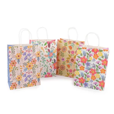   Ajándéktáska virágok 18,5x25,5 cm - variáns készlet (12 db-os csomagolás)