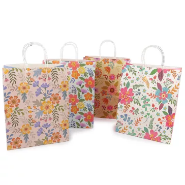   Ajándéktáska virágok 25,5x33 cm - variáns készlet (24 db-os csomagolás)