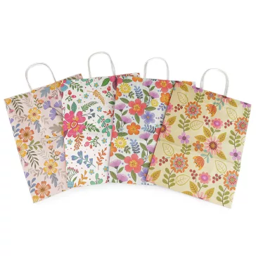   Ajándéktáska virágok 25,5x33 cm - variáns készlet (24 db-os csomagolás)