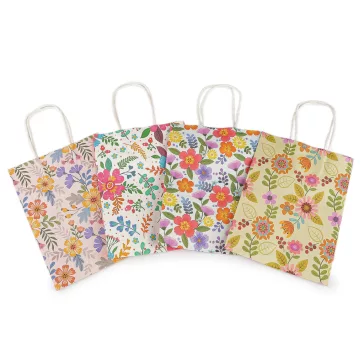   Ajándéktáska virágok 15x21 cm - variáns készlet (24 db-os csomagolás)