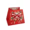 Karácsonyi ajándéktáska 31,5x26 cm - 4 piros csengő (12 db-os csomagolás)