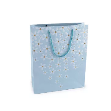   Ajándéktáska virág mintás 26x32 cm - 3 nefelejcskék (1 db-os csomagolás)