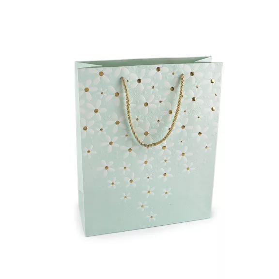 Ajándéktáska virág mintás 26x32 cm - 4 menta (1 db-os csomagolás) Ajándéktáska virág mintás 26x32 cm - 4 menta (1 db-os csomagolás)