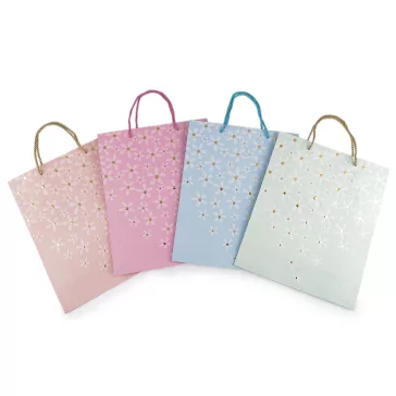   Ajándéktáska virág mintás 26x32 cm - variáns készlet (12 db-os csomagolás)