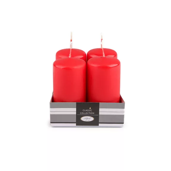 Hhengeres adventi gyertyák Ø4 cm - 4 piros matt (1 szett) Hhengeres adventi gyertyák Ø4 cm - 4 piros matt (1 szett)