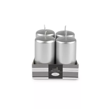   Hhengeres adventi gyertyák Ø4 cm - 7 ezüst fémes (1 szett)