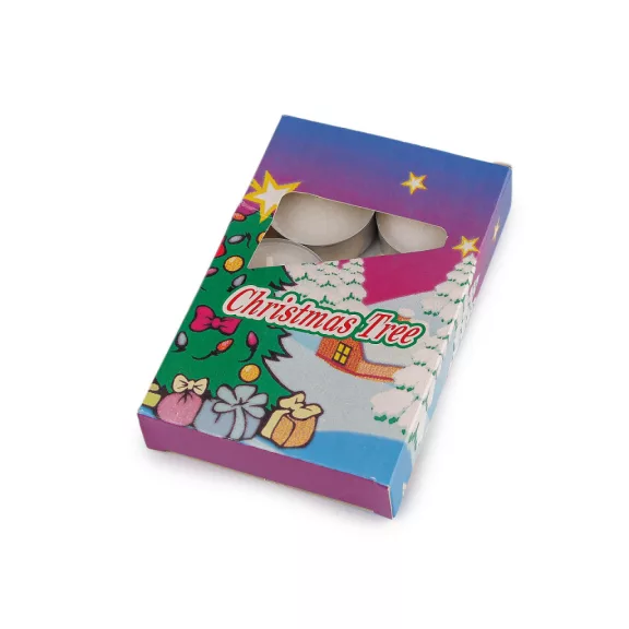 Karácsonyi illatos teamécsesek Ø4 cm - 3 (Christmas Tree) fehér (1 box) Karácsonyi illatos teamécsesek Ø4 cm - 3 (Christmas Tree) fehér (1 box)