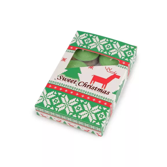 Karácsonyi illatos teamécsesek Ø4 cm - 6 (Sweet Christmas) zöld (1 box) Karácsonyi illatos teamécsesek Ø4 cm - 6 (Sweet Christmas) zöld (1 box)
