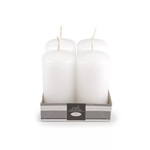 Hhengeres adventi gyertyák Ø5 cm - 1 fehér matt (4 szett) Hhengeres adventi gyertyák Ø5 cm - 1 fehér matt (4 szett)