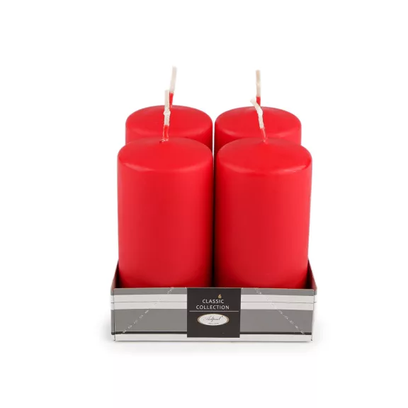 Hhengeres adventi gyertyák Ø5 cm - 4 piros matt (1 szett) Hhengeres adventi gyertyák Ø5 cm - 4 piros matt (1 szett)