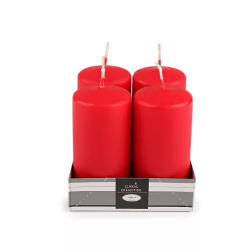 Hhengeres adventi gyertyák Ø5 cm - 4 piros matt (4 szett)