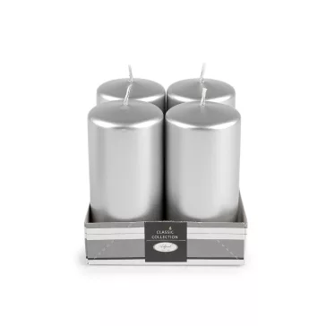   Hhengeres adventi gyertyák Ø5 cm - 7 ezüst fémes (4 szett)