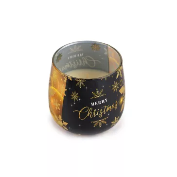   Karácsonyi illatgyertya üvegben 90 g - 3 arany (1 db-os csomagolás)