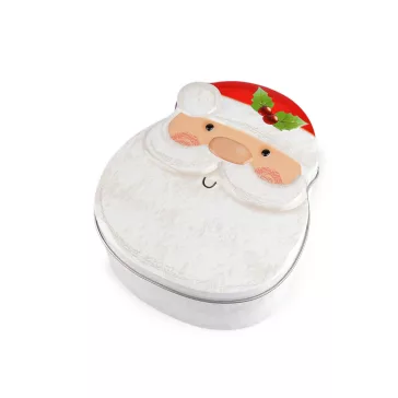   Karácsonyi fémdoboz Mikulás, mézeskalács, hóember - 1 fehér Santa (6 db-os csomagolás)