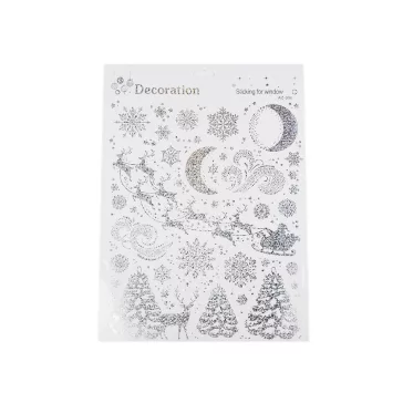   Öntapadó karácsonyi ablakmatrica - 7 ezüst rénszarvas (1 card)
