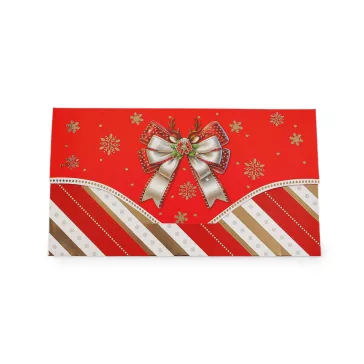   Karácsonyi papírboríték 9x16 cm - 1 piros (8 db-os csomagolás)