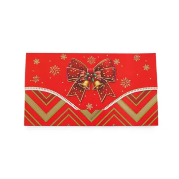   Karácsonyi papírboríték 9x16 cm - 4 piros (24 db-os csomagolás)