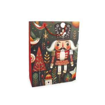   Karácsonyi ajándéktáska diótörő 31x40 cm - 4 sötétzöld (1 db-os csomagolás)