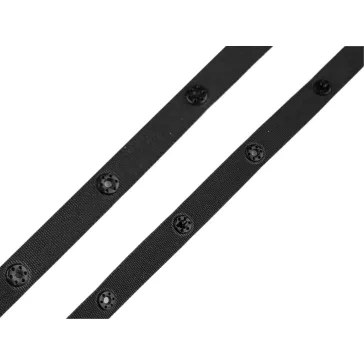   Body patent kapocs szalag / egyoldalas pánttal, 9 mm - 2 fekete