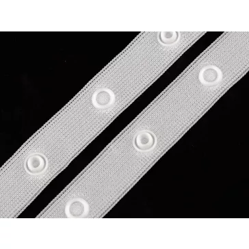  Pont/hurok rögzítés egyetlen szalagon, szélessége 15 mm - 1 fehér