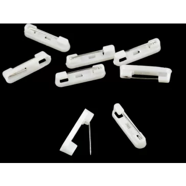   Brosstű kitűző alap 5x22 mm - fehér (10 db-os csomagolás)