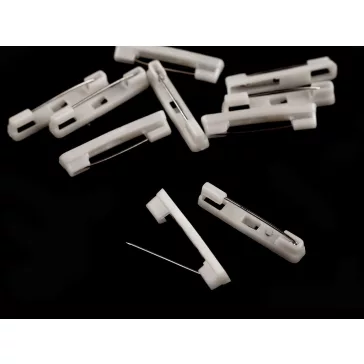   Brosstű kitűző alap 5x31 mm - fehér (10 db-os csomagolás)